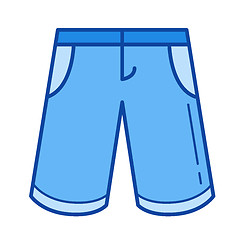 Image showing Bermuda shorts line icon.