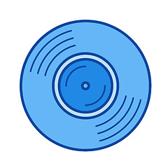 Image showing Vinyl disk line icon.