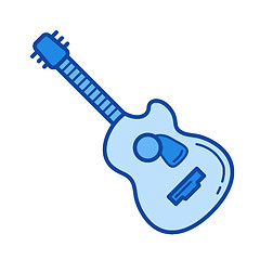 Image showing Jazz guitar line icon.