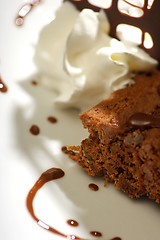 Image showing close up of delicious chocolate dessert