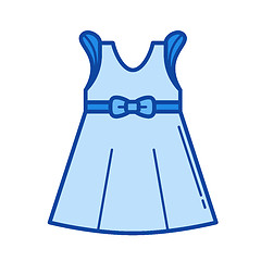 Image showing Little girl dress line icon.