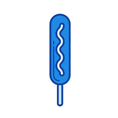 Image showing Hot sausage line icon.