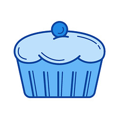 Image showing Muffin line icon.