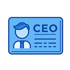 Image showing CEO business card line icon.