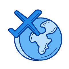 Image showing Global traveling line icon.