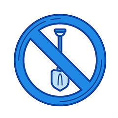 Image showing No digging sign line icon.