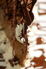 Image showing close up of delicious chocolate dessert