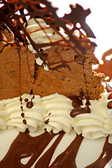 Image showing close up of delicious chocolate dessert