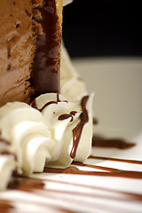 Image showing close up of delicious chocolate dessert