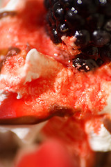 Image showing fruit and ice cream sundae dessert