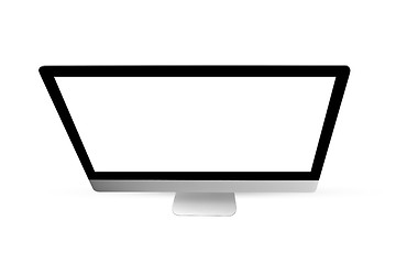 Image showing Mock-up empty computer screen monitor on a white background.