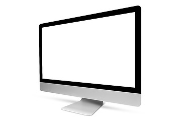 Image showing Computer display with blank mockup screen on white background.