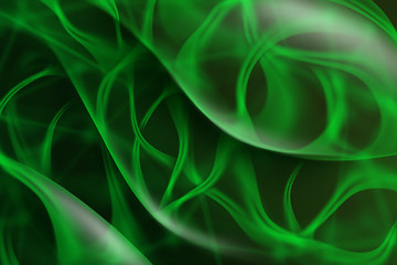 Image showing Abstract background with green curved lines.