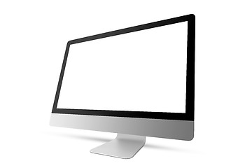 Image showing New model of computer display with blank mockup screen.