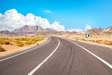 Image showing Road in Egypt and desert