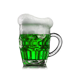 Image showing Natural organic green beer in the glass.