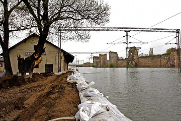 Image showing flooded railway