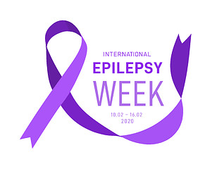 Image showing International epilepsy week with purple ribbon. Vector illustration