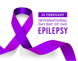 Image showing International epilepsy day with purple ribbon. Vector illustration