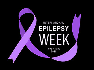 Image showing International epilepsy week with purple ribbon. Vector illustration