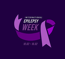 Image showing International epilepsy week with purple ribbon. Vector illustration