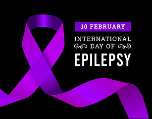 Image showing International epilepsy day with purple ribbon. Vector illustration