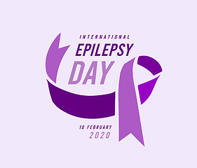 Image showing International epilepsy day with purple ribbon. Vector illustration