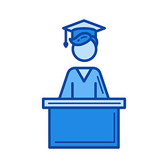 Image showing School graduation line icon.