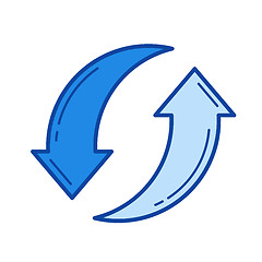 Image showing Waste recycling line icon.