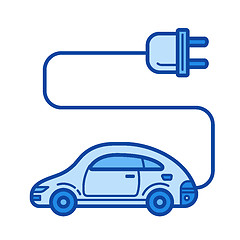 Image showing Electric car line icon.