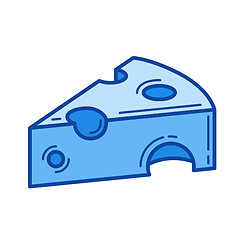 Image showing Piece of cheese line icon.