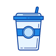 Image showing Takeaway coffee line icon.