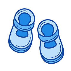 Image showing Baby shoes line icon.