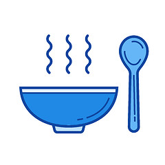 Image showing Bowl of soup line icon.