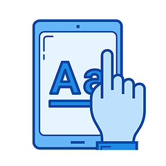 Image showing Online education app line icon.