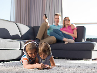 Image showing couple spending time with kids