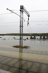 Image showing flooded railway