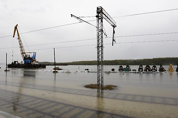 Image showing flooded railway