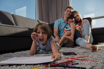 Image showing young couple spending time with kids