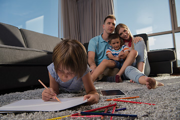 Image showing young couple spending time with kids