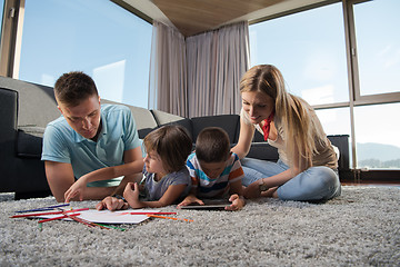 Image showing young couple spending time with kids