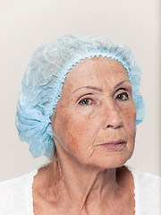 Image showing The face of mid age woman before plastic surgery
