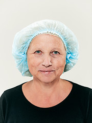 Image showing The face of mid age woman before plastic surgery