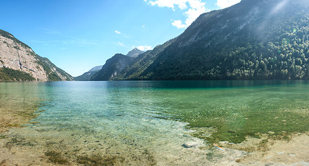 Image showing Stunning deep green waters of Konigssee, known as Germany deepest and cleanest lake