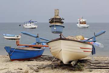 Image showing greek fishing boats