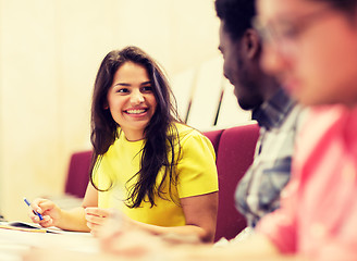 Image showing international students talking on lecture