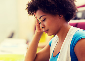 Image showing close up of african student girl on lecture