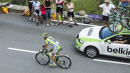 Image showing The Cyclist Jean-Marc Marino on Col de Peyresourde - Tour de Fra