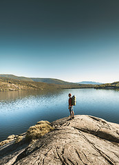 Image showing Man hiking