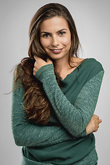 Image showing Beautiful brunete woman smiling